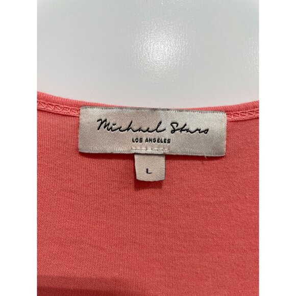 Michael Stars Wide Leg Jumpsuit Size Large Sleeveless Relaxed Fit Pockets Coral - Picture 3 of 7